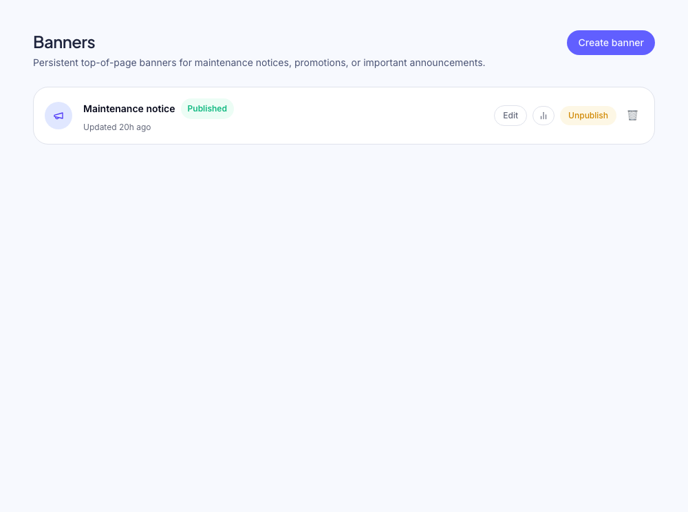Examples of top banner and bottom banner positioned on a page